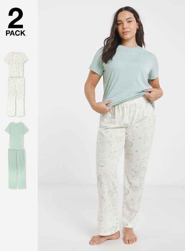 SIMPLY BE 2 Pack Pyjama Set 12-14